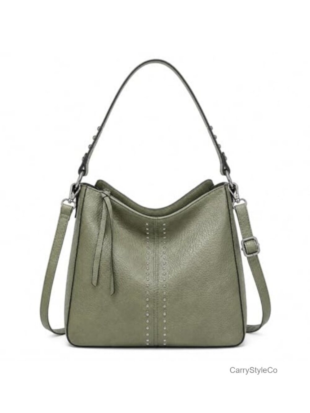 Chic Hobo Bag for Women - Faux Leather Shoulder Crossbody Purse with Studs
